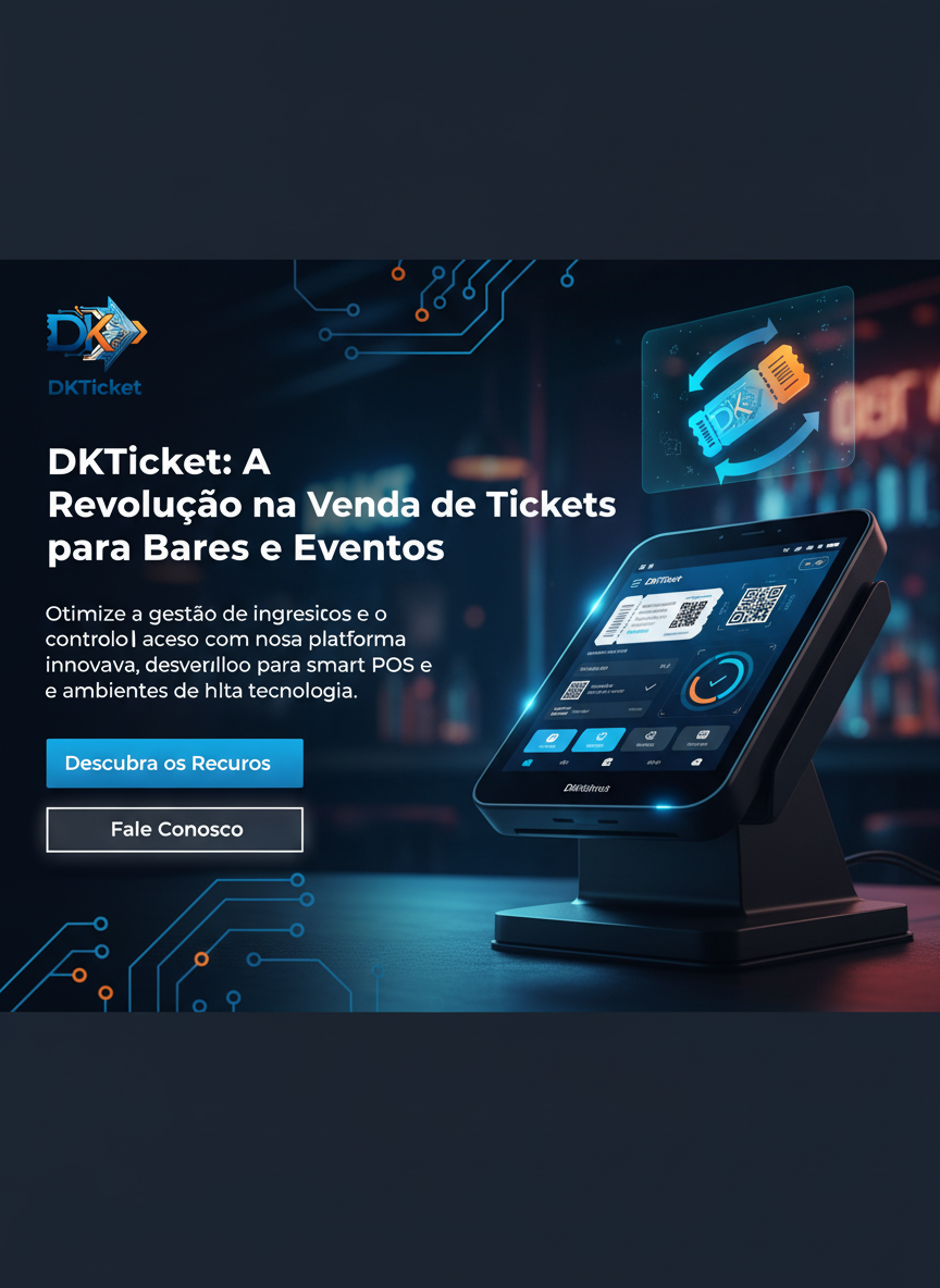 Smart POS exibindo o sistema DKTicket